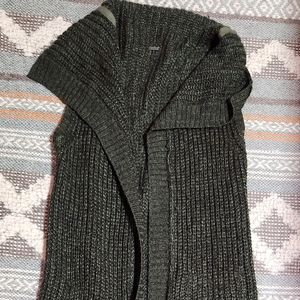 Prana Thalia Wool Blend Heathered Open Front Long Cardigan Sweater Womans Small